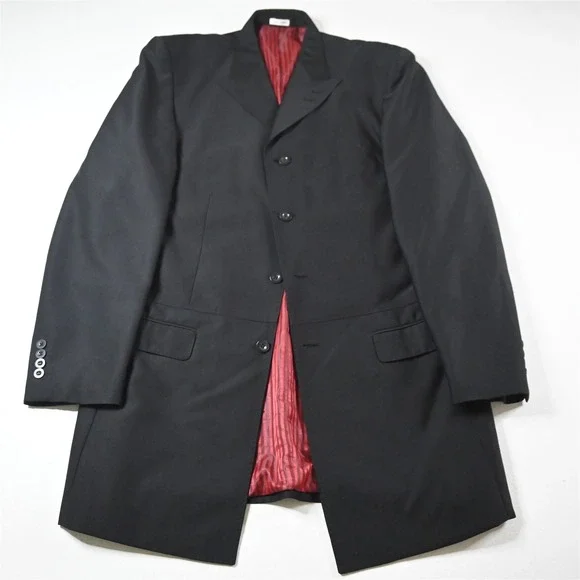 EJ Samuel 42L 32x30 Black 3 Piece Vest Mens Jacket Pants Suit